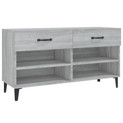 vidaXL Mueble zapatero madera contrachapada gris Sonoma 102x35x55 cm