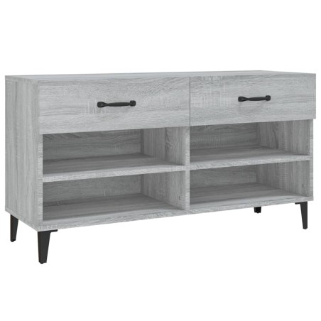 vidaXL Mueble zapatero madera contrachapada gris Sonoma 102x35x55 cm