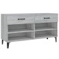 vidaXL Mueble zapatero madera contrachapada gris Sonoma 102x35x55 cm