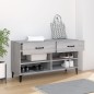 vidaXL Mueble zapatero madera contrachapada gris Sonoma 102x35x55 cm