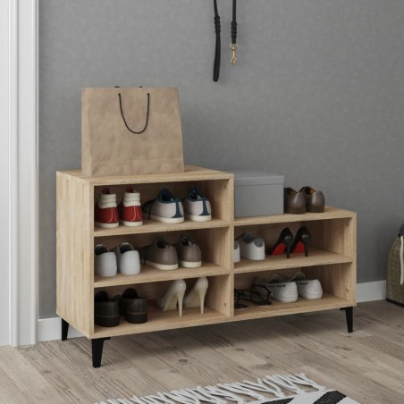 vidaXL Mueble zapatero madera contrachapada roble Sonoma 102x36x60 cm