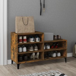 vidaXL Mueble zapatero madera contrachapada roble ahumado 102x36x60 cm