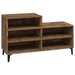 vidaXL Mueble zapatero madera contrachapada roble ahumado 102x36x60 cm