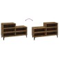 vidaXL Mueble zapatero madera contrachapada roble ahumado 102x36x60 cm vidaXL Mueble zapatero madera contrachapada roble ahumado 102x36x60 cm