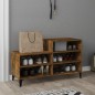 vidaXL Mueble zapatero madera contrachapada roble ahumado 102x36x60 cm vidaXL Mueble zapatero madera contrachapada roble ahumado 102x36x60 cm