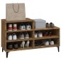 vidaXL Mueble zapatero madera contrachapada roble ahumado 102x36x60 cm vidaXL Mueble zapatero madera contrachapada roble ahumado 102x36x60 cm