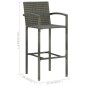 vidaXL Conjunto de bar para jardín 5 piezas gris