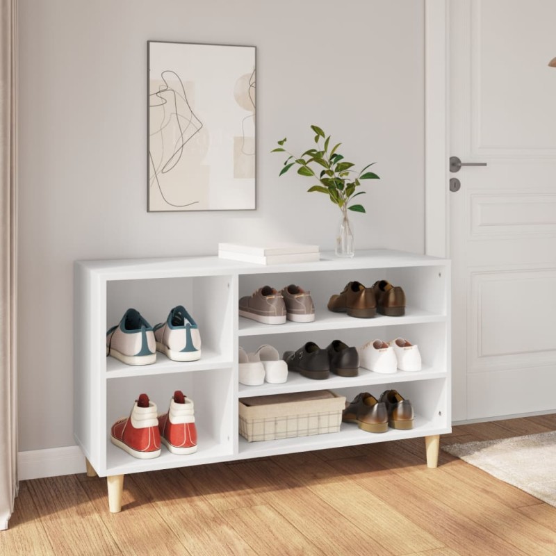 vidaXL Mueble zapatero madera contrachapada blanco 102x36x60 cm vidaXL Mueble zapatero madera contrachapada blanco 102x36x60 cm