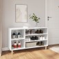 vidaXL Mueble zapatero madera contrachapada blanco brillo 102x36x60 cm