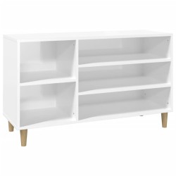 vidaXL Mueble zapatero madera contrachapada blanco brillo 102x36x60 cm