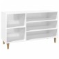 vidaXL Mueble zapatero madera contrachapada blanco brillo 102x36x60 cm
