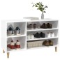 vidaXL Mueble zapatero madera contrachapada blanco brillo 102x36x60 cm