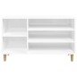 vidaXL Mueble zapatero madera contrachapada blanco brillo 102x36x60 cm