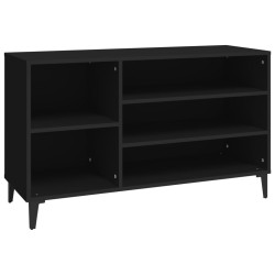 vidaXL Mueble zapatero madera contrachapada negro 102x36x60 cm