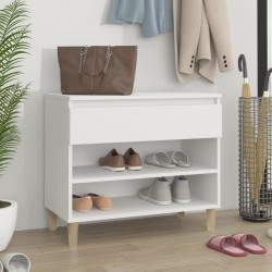 vidaXL Mueble zapatero madera contrachapada blanco 70x36x60 cm