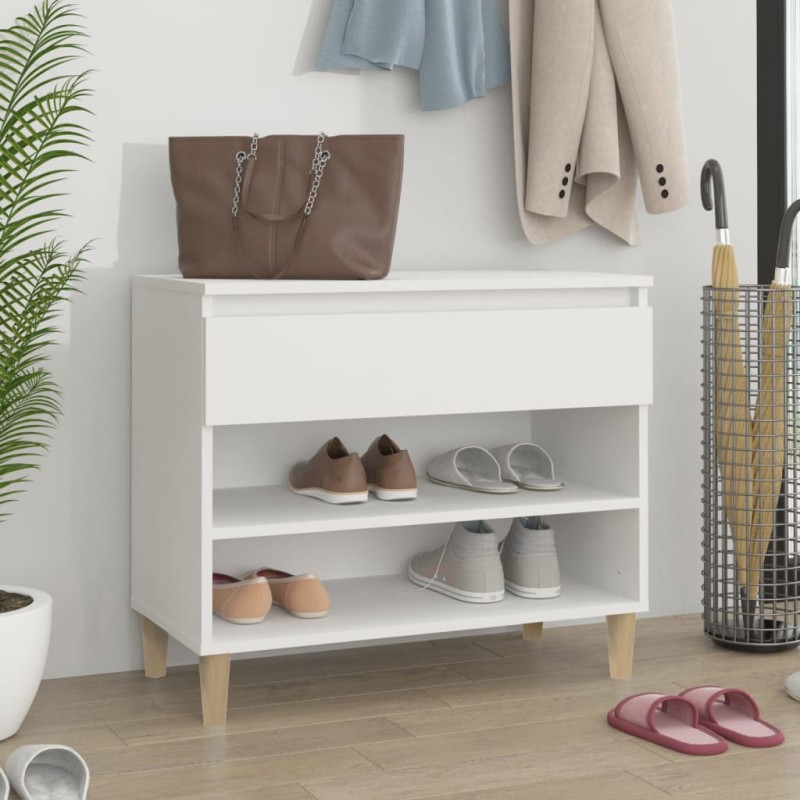 vidaXL Mueble zapatero madera contrachapada blanco 70x36x60 cm vidaXL Mueble zapatero madera contrachapada blanco 70x36x60 cm