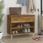 vidaXL Mueble zapatero madera contrachapada roble ahumado 70x36x60 cm