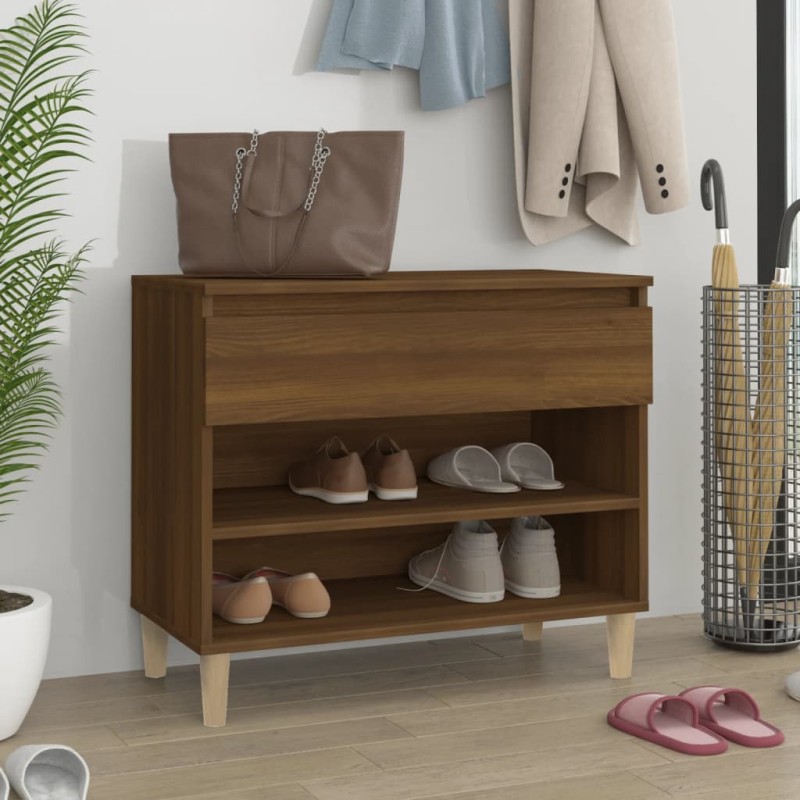 vidaXL Mueble zapatero madera contrachapada roble marrón 70x36x60 cm vidaXL Mueble zapatero madera contrachapada roble marrón 70x36x60 cm