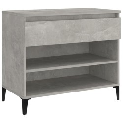 vidaXL Mueble zapatero madera contrachapada gris hormigón 70x36x60 cm