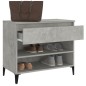 vidaXL Mueble zapatero madera contrachapada gris hormigón 70x36x60 cm