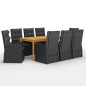 vidaXL Juego de comedor para jardín de 9 piezas negro vidaXL Juego de comedor para jardín de 9 piezas negro