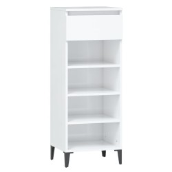 vidaXL Mueble zapatero madera contrachapada blanco brillo 40x36x105 cm