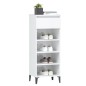 vidaXL Mueble zapatero madera contrachapada blanco brillo 40x36x105 cm vidaXL Mueble zapatero madera contrachapada blanco brillo 40x36x105 cm