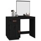 vidaXL Mesa tocador de madera maciza de pino negra 95x50x134 cm