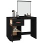 vidaXL Mesa tocador de madera maciza de pino negra 95x50x134 cm