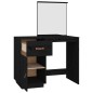 vidaXL Mesa tocador de madera maciza de pino negra 95x50x134 cm