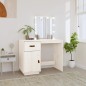 vidaXL Mesa tocador con LED madera maciza pino blanco 95x50x133,5 cm vidaXL Mesa tocador con LED madera maciza pino blanco 95x50x133,5 cm