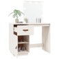vidaXL Mesa tocador con LED madera maciza pino blanco 95x50x133,5 cm vidaXL Mesa tocador con LED madera maciza pino blanco 95x50x133,5 cm