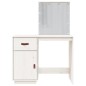 vidaXL Mesa tocador con LED madera maciza pino blanco 95x50x133,5 cm vidaXL Mesa tocador con LED madera maciza pino blanco 95x50x133,5 cm