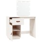 vidaXL Mesa tocador con LED madera maciza pino blanco 95x50x133,5 cm vidaXL Mesa tocador con LED madera maciza pino blanco 95x50x133,5 cm