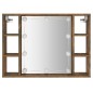 vidaXL Mueble con espejo y LED color roble ahumado 76x15x55 cm vidaXL Mueble con espejo y LED color roble ahumado 76x15x55 cm