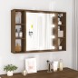 vidaXL Mueble con espejo y LED color roble marrón 76x15x55 cm vidaXL Mueble con espejo y LED color roble marrón 76x15x55 cm