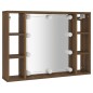 vidaXL Mueble con espejo y LED color roble marrón 76x15x55 cm vidaXL Mueble con espejo y LED color roble marrón 76x15x55 cm