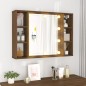 vidaXL Mueble con espejo y LED color roble marrón 76x15x55 cm vidaXL Mueble con espejo y LED color roble marrón 76x15x55 cm