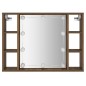 vidaXL Mueble con espejo y LED color roble marrón 76x15x55 cm vidaXL Mueble con espejo y LED color roble marrón 76x15x55 cm