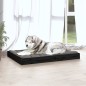 vidaXL Cama para perros madera maciza de pino negro 101,5x74x9 cm vidaXL Cama para perros madera maciza de pino negro 101,5x74x9 cm