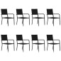vidaXL Juego de comedor de jardín de 9 piezas negro vidaXL Juego de comedor de jardín de 9 piezas negro