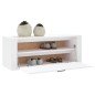 vidaXL Mueble zapatero pared madera contrachapada blanco 100x35x38 cm vidaXL Mueble zapatero pared madera contrachapada blanco 100x35x38 cm