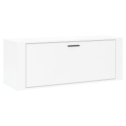 vidaXL Mueble zapatero pared contrachapada blanco brillo 100x35x38 cm