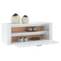 vidaXL Mueble zapatero pared contrachapada blanco brillo 100x35x38 cm vidaXL Mueble zapatero pared contrachapada blanco brillo 100x35x38 cm