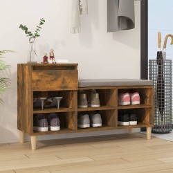 vidaXL Mueble zapatero madera contrachapada roble ahumado 102x36x60 cm