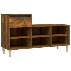 vidaXL Mueble zapatero madera contrachapada roble ahumado 102x36x60 cm