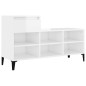 vidaXL Mueble zapatero madera contrachapada blanco brillo 102x36x60 cm vidaXL Mueble zapatero madera contrachapada blanco brillo 102x36x60 cm