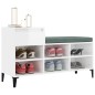 vidaXL Mueble zapatero madera contrachapada blanco brillo 102x36x60 cm vidaXL Mueble zapatero madera contrachapada blanco brillo 102x36x60 cm