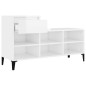 vidaXL Mueble zapatero madera contrachapada blanco brillo 102x36x60 cm vidaXL Mueble zapatero madera contrachapada blanco brillo 102x36x60 cm