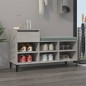 vidaXL Mueble zapatero madera contrachapada gris hormigón 102x36x60 cm vidaXL Mueble zapatero madera contrachapada gris hormigón 102x36x60 cm